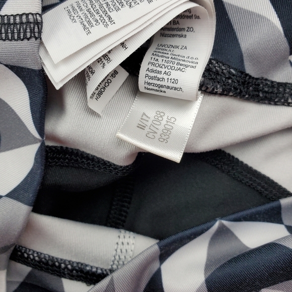 Adidas Gray Black Geometric Legging CV7088 US XS - Picture 6 of 8
